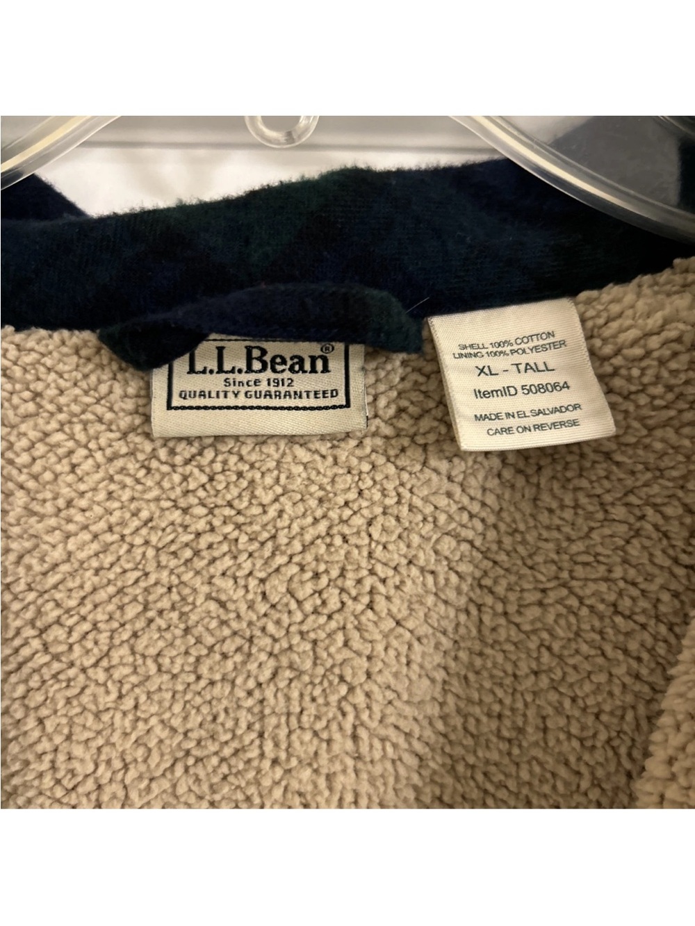 L.L. Bean Men’s Scotch Plaid Flannel Robe Sherpa Lined Size XL Tall - Picture 8 of 15